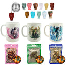 8er Set: 3 Tassen, 3 Teesorten, 1 Teesieb + Dein gechannelter Schutzengel mit Botschaft