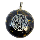 Schungitanhänger - Blume des Lebens