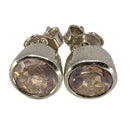 Rosenquarz Ohrstecker Facettenschliff 925 Silber (Ø 6 mm)