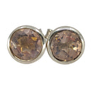 Rosenquarz Ohrstecker Facettenschliff 925 Silber (Ø 6 mm)