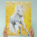 Einhornbild: Kraftvoller Andalusier - Kunstdruck