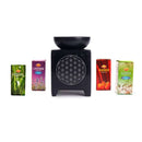 Spar Set: Duftöllampe - Blume des Lebens - mit vier Duftölen