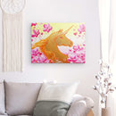 Einhornbild: Zauberhaftes FrühlingsEinhorn - Kunstdruck