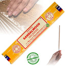 Satya Sandalwood, Sandelholz Räucherstäbchen, 12 Sticks, 20cm, Brenndauer 45min