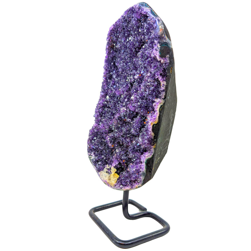 Amethyst Geode auf Metallständer (13 x 27 cm), 2,15 kg