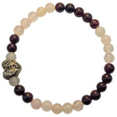 Armband Granat und Bergkristall mit Herz (6 mm)