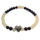 Armband Granat und Bergkristall mit Herz (6 mm)