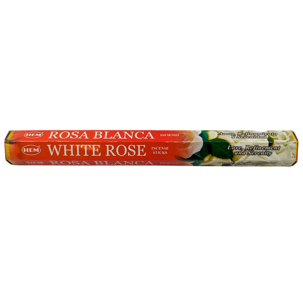 HEM White Rose, Weiße Rose Räucherstäbchen, 20 Sticks, 23cm, Brenndauer 45min