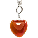 Schlüsselanhänger Karneol Herz, rot (3 cm)