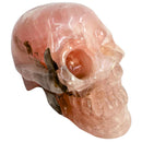 Kristallschädel Rosenquarz mit Kissen