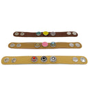 Lederarmband mit Ziersteinen (24cm)