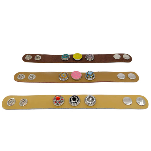 Lederarmband mit Ziersteinen (24cm)