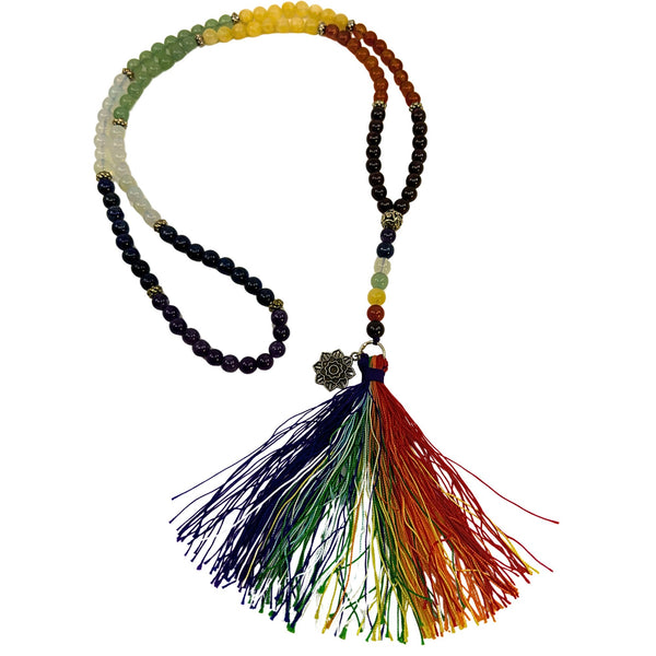 Handgeknüpfte 7-Chakren Mala-Gebetskette