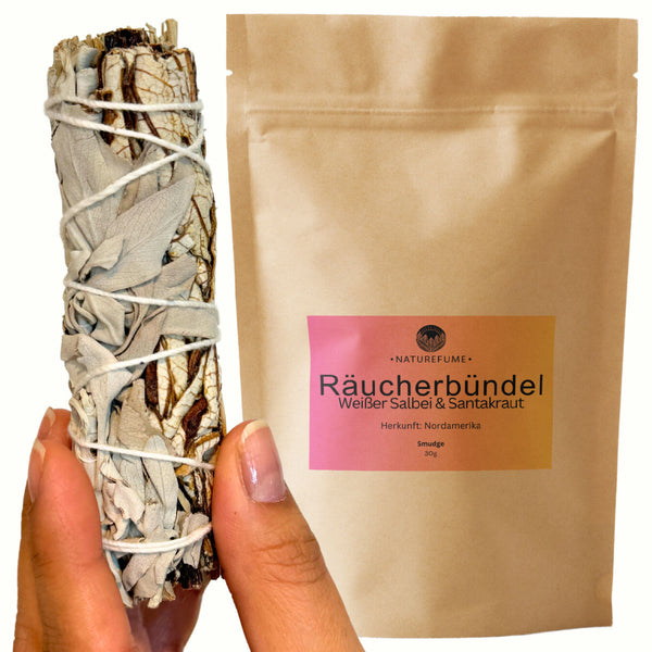 Smudge Stick: Santakraut (Yerba Santa) mit Salbei gebündelt 30g