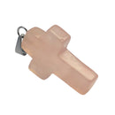 Rosenquarz Kreuz Kettenanhänger (3 cm)