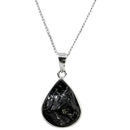 Schungit Anhänger, tropfenform, Sterlingsilber 925