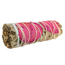 Smudge Stick: Weißer Salbei & Rosenblätter gebündelt 30 g