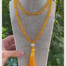 Citrin (gebr.) Mala Gebetskette, Halskette Gelb (52 x 0,5 cm)