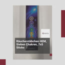 HEM Seven Chakras, 7 Chakren Räucherstäbchen, 7x5 Sticks, 23cm, Brenndauer 45min