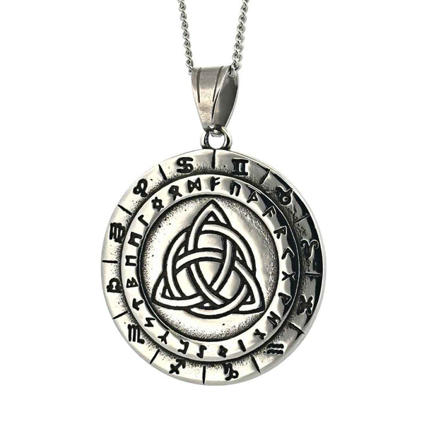 Amulett: Trilogon, Tierkreis, germanische Runen, keltischer Knoten