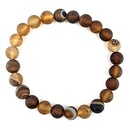 Achat-Perlen Natur Edelstein Armband (Ø 8 mm)