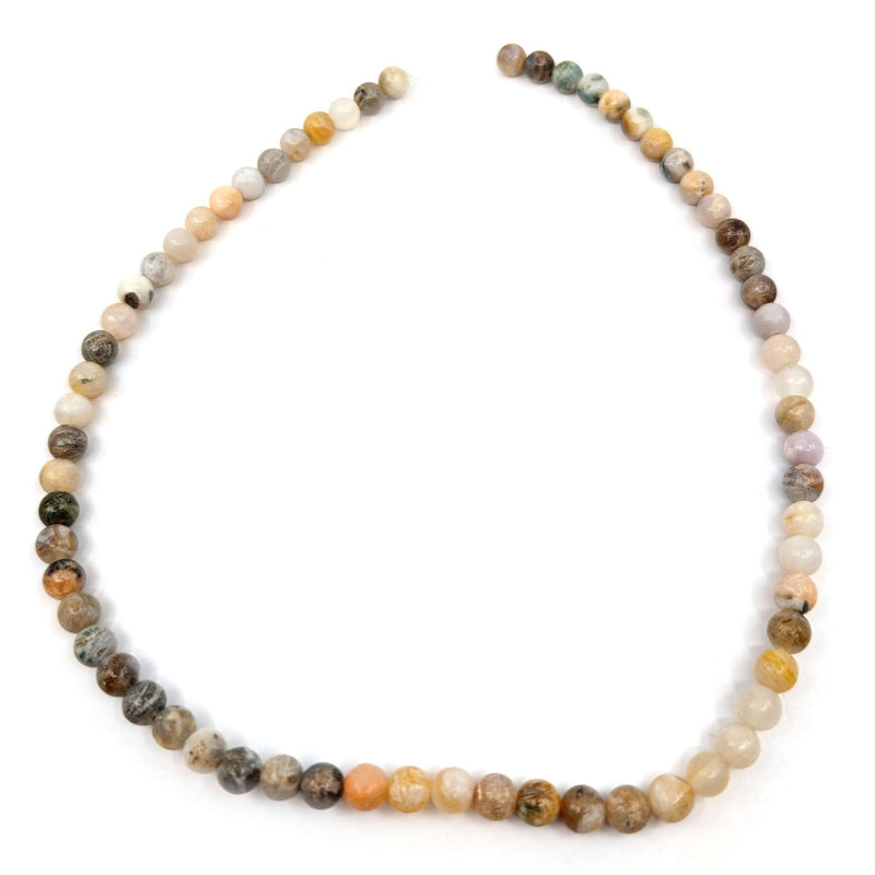Achat Natur Edelstein-Perlen mit Bohrung, 10 Stück (Ø 6mm)