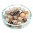 Achat Natur Edelstein-Perlen mit Bohrung, 10 Stück (Ø 6mm)