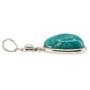 Amazonit Tropfen Cabochon Kettenanhänger in Silberfassung (2cm)