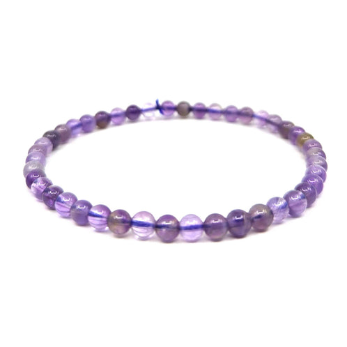 Amethyst-Perlen Edelstein Armband (Ø 4 mm)
