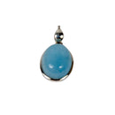 Aquamarin Kettenanhänger, Sterlingsilber 925 (4x2cm)