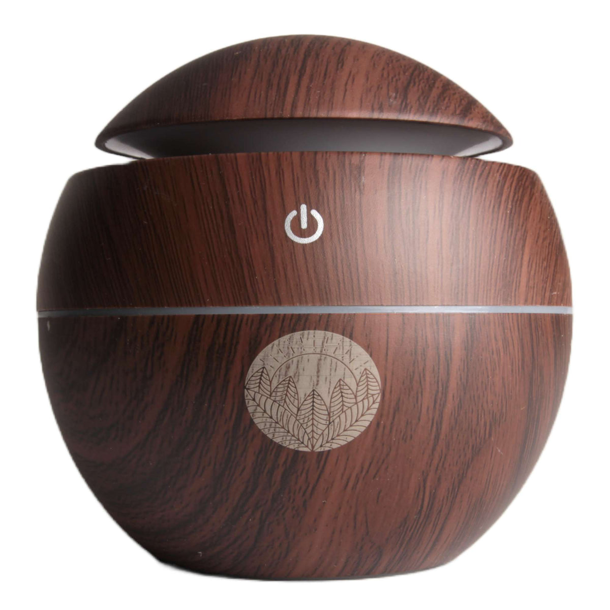 Aroma Diffuser Luftbefeuchter, dunkle Holzoptik, USB (Ø 10cm)