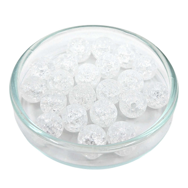 Bergkristall Edelstein-Perlen mit Bohrung, 10 Stück (Ø 6mm)