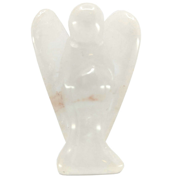 Estatuilla de ángel de la guarda con piedras preciosas de cuarzo transparente (5x3cm)