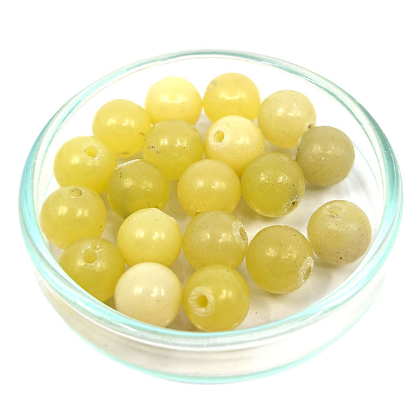 Calcit Edelstein-Perlen mit Bohrung, 10 Stück (Ø 6mm)