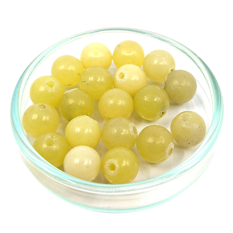 Calcit Edelstein-Perlen mit Bohrung, 10 Stück (Ø 6mm)