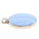 Chalcedon Cabochon Kettenanhänger, Silberfassung (3 cm)