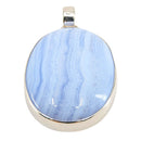 Chalcedon Cabochon Kettenanhänger, Silberfassung (3 cm)