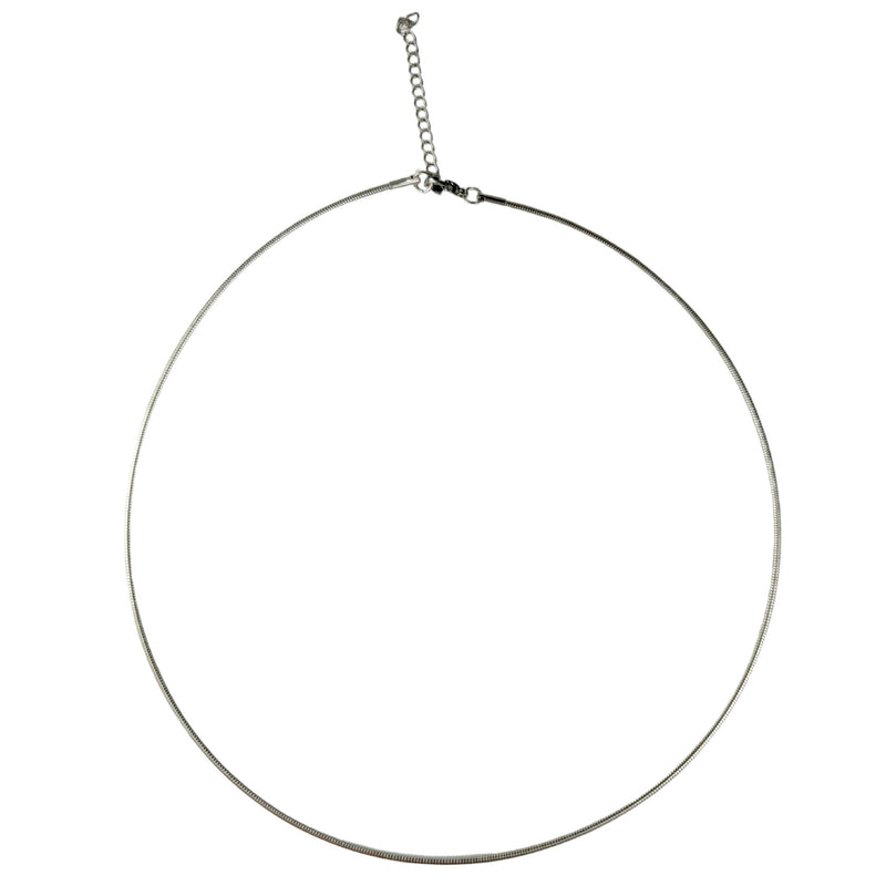 Necklace silver colored made of stainless steel, adjustable (Ø 12-16cm)