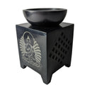 Duftlampe aus Speckstein mit Buddha Motiv (11x11cm)