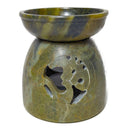 Duftlampe aus Speckstein mit Om Zeichen, Grün (11x10cm)