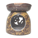 Duftlampe aus Speckstein mit Om Zeichen, Hellbraun (11x10cm)