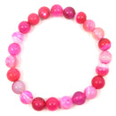 Edelstein-Armband pinker Achat (Ø 8 mm)