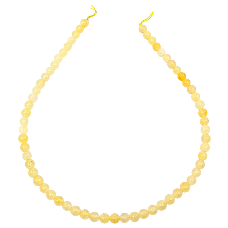 Yellow Aventurine Gemstone Beads with Hole, 10 Pieces (Ø 6mm)