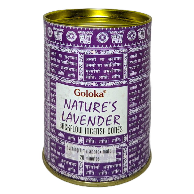 Goloka Nature's Lavender, Lavendel Backflow Räucherkegel, 24 Kegel, Brenndauer 20min