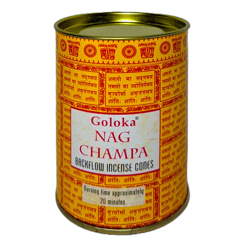 Goloka Nag Champa Backflow Räucherkegel, 24 Kegel, Brenndauer 20min