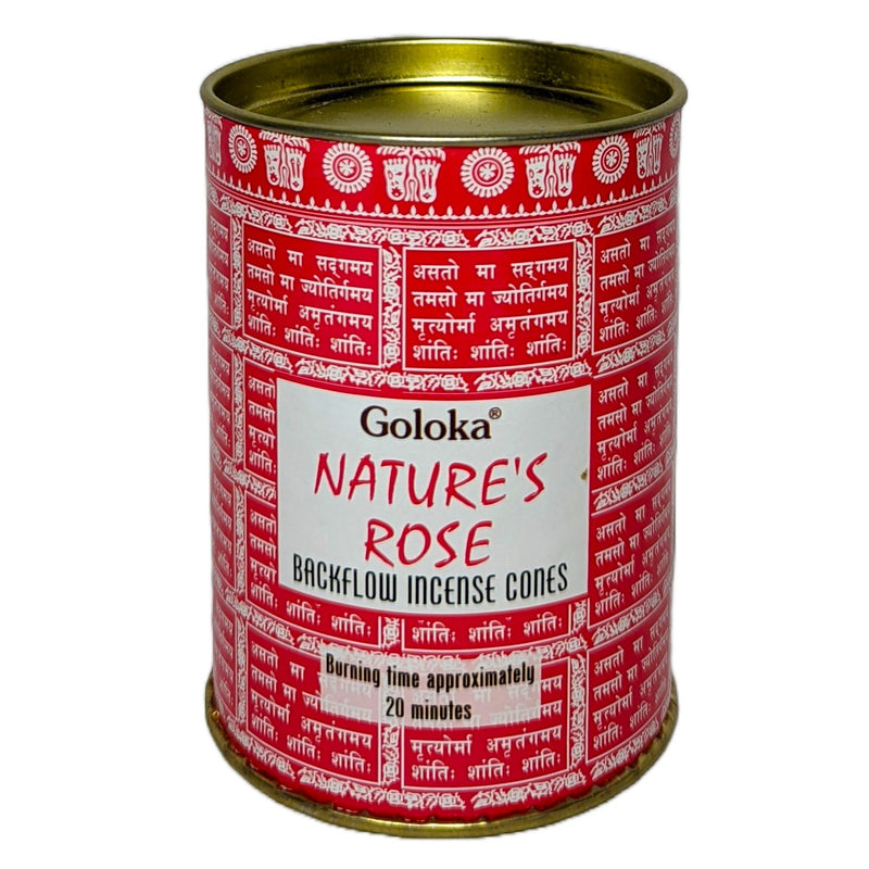 Goloka Nature's Rose Backflow Räucherkegel, 24 Kegel, Brenndauer 20min