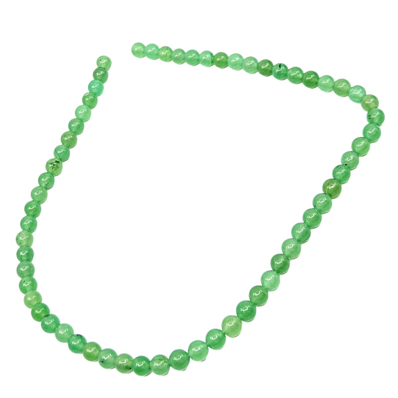 Grüner Aventurin Edelstein-Perlen mit Bohrung, 10 Stück (Ø 6mm)