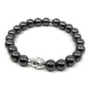 Hämatit-Perlen Edelstein-Armband mit Buddha Kopf (Ø 8mm)