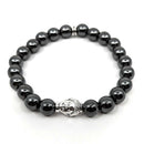 Hämatit-Perlen Edelstein-Armband mit Buddha Kopf (Ø 8mm)