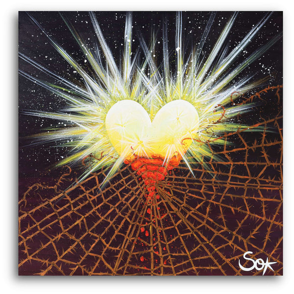 HerzKraft sprengt das Angst-Netz - Kunstdruck von Sonja Ariel von Staden